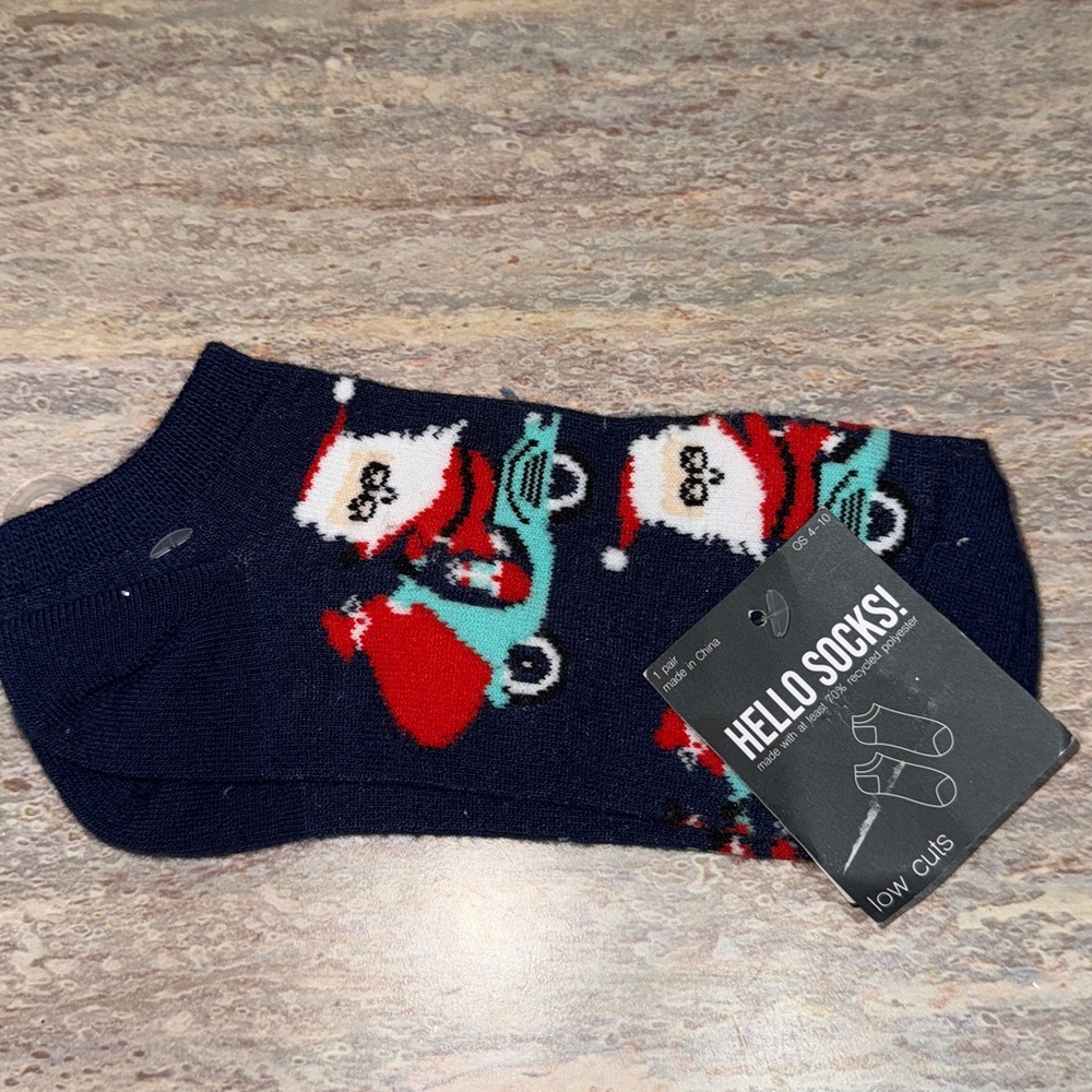 Festive Santa Low Cut Socks